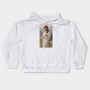 L'Attente by William-Adolphe Bouguereau Kids Hoodie